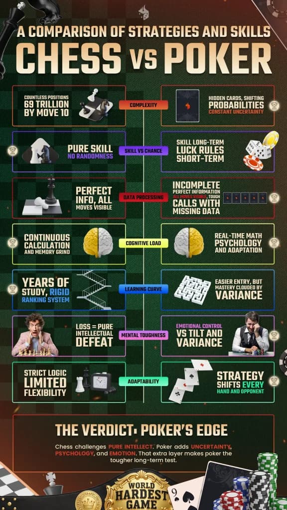 Infographic: What is harder, chess or poker