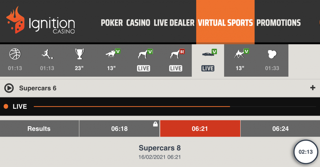 Play Virtual Races Online with Ignition Casino’s Motorsports Betting Online