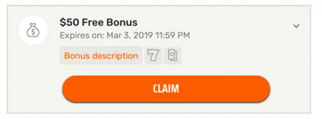 If you have a cash bonus you would like to activate, just click “Claim.”