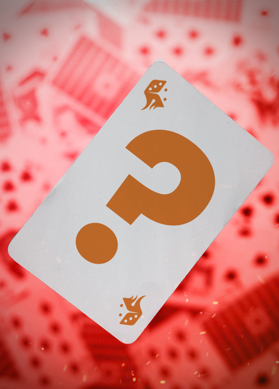 Orange question mark on a playing card - Ignition Casino FAQ