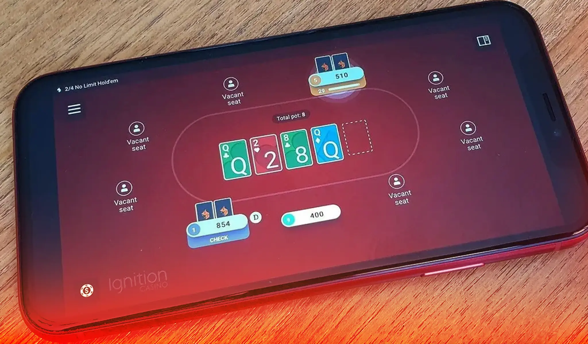 Ignition Casino Mobile App Interface