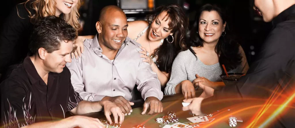 casino players at blackjack table