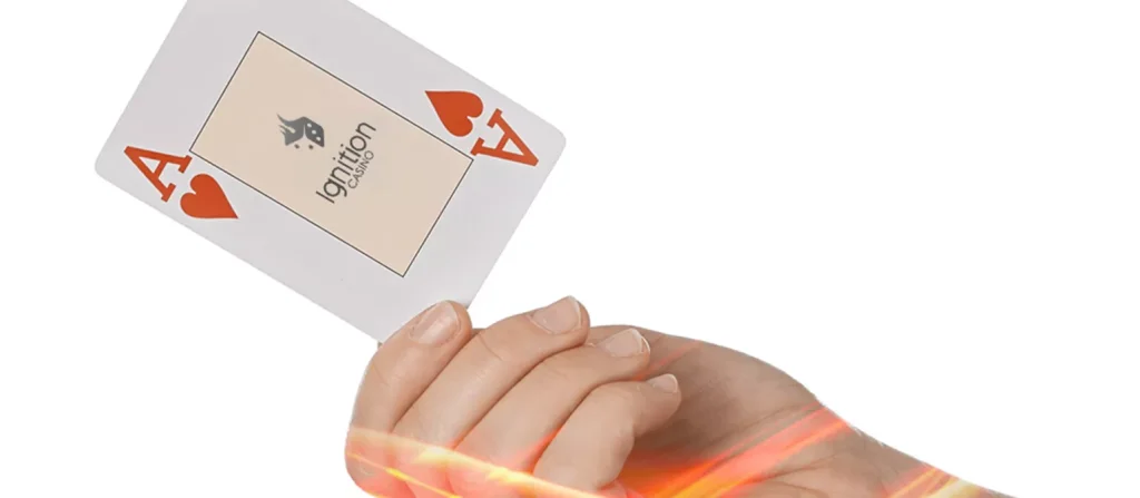ace of hearts in one hand